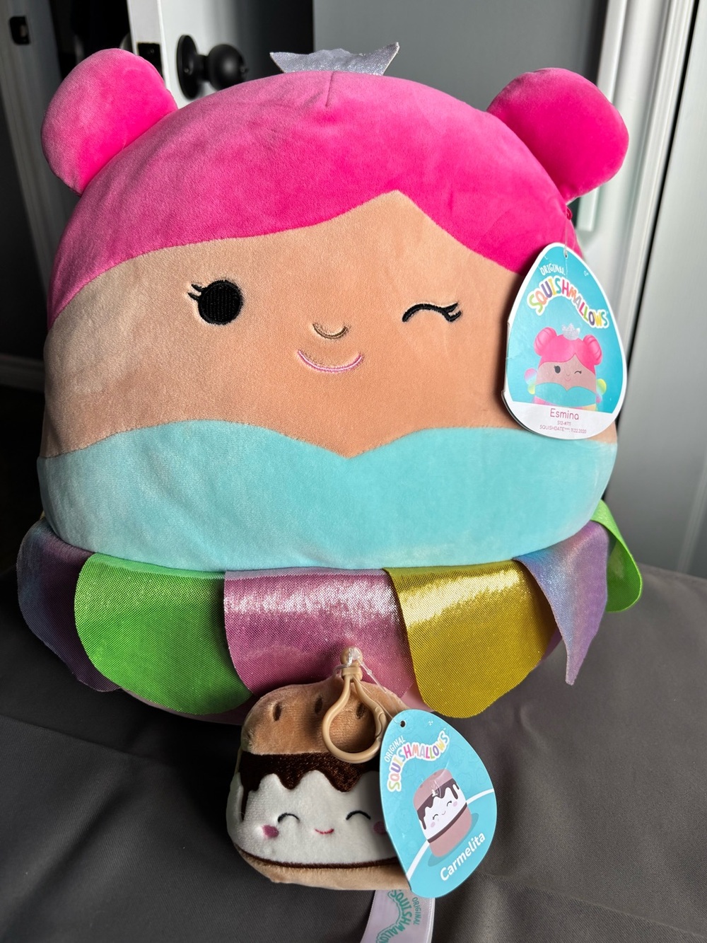 Squishmallows set - Esmina & Carmelita keychain